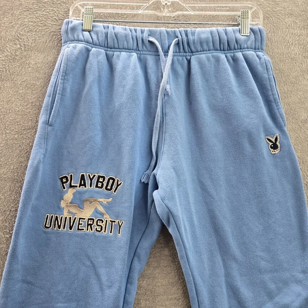 Playboy By Pacsun Women Activewear Pants‎ Small Blue Sweatpants Logo University